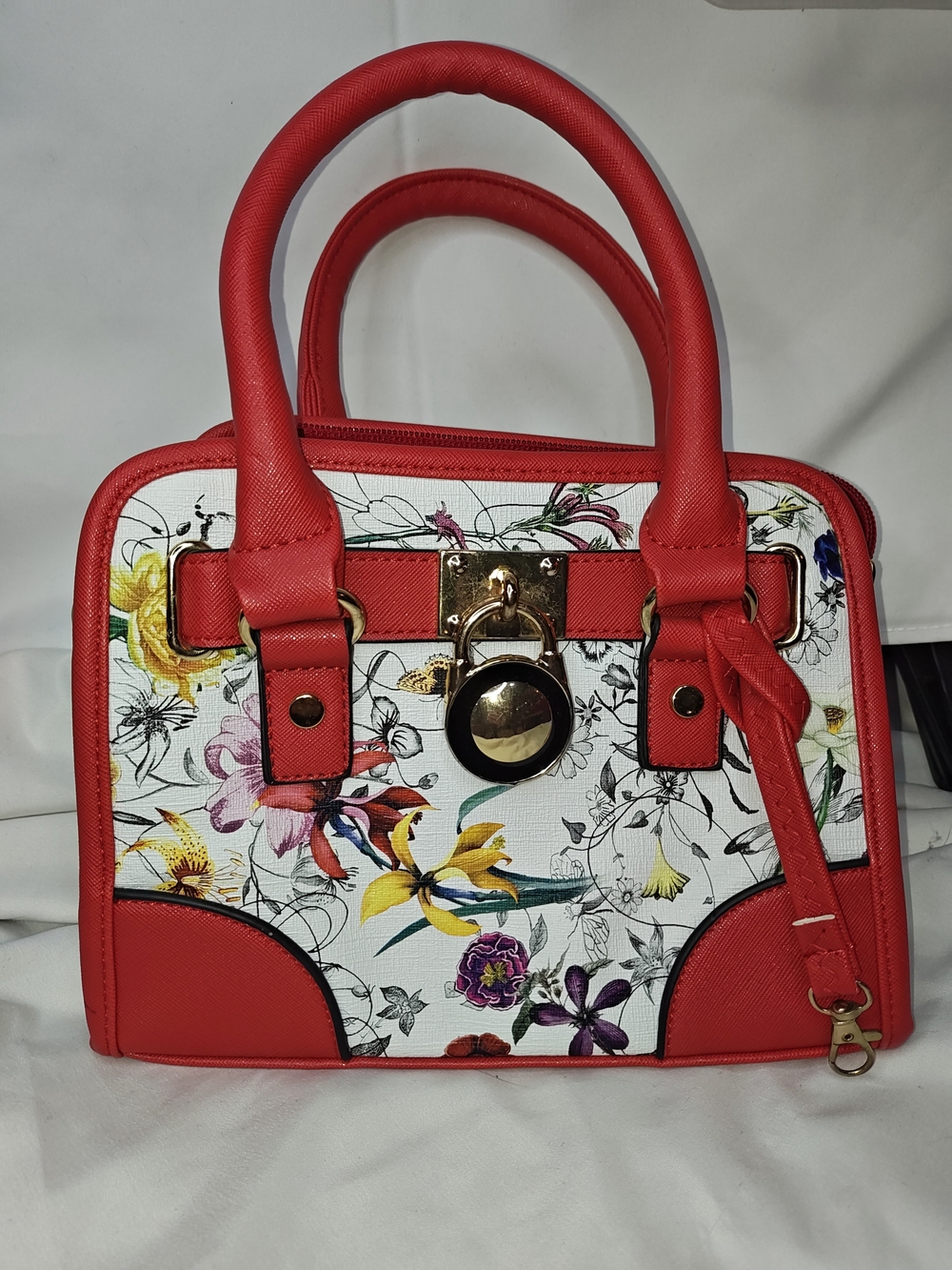 Red Floral Handbag